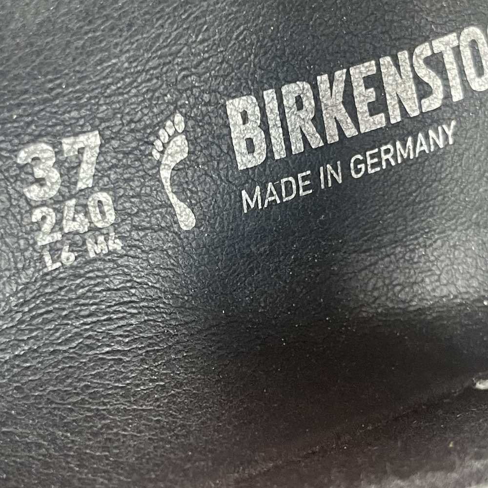 Birkenstock Birko Flor Arizona Split Black/White Womens 6 (37) Comfort Two Strap - Picture 9 of 9
